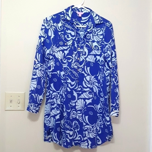 Lilly Pulitzer Captiva Tunic Button Down Shirt - Picture 3 of 10